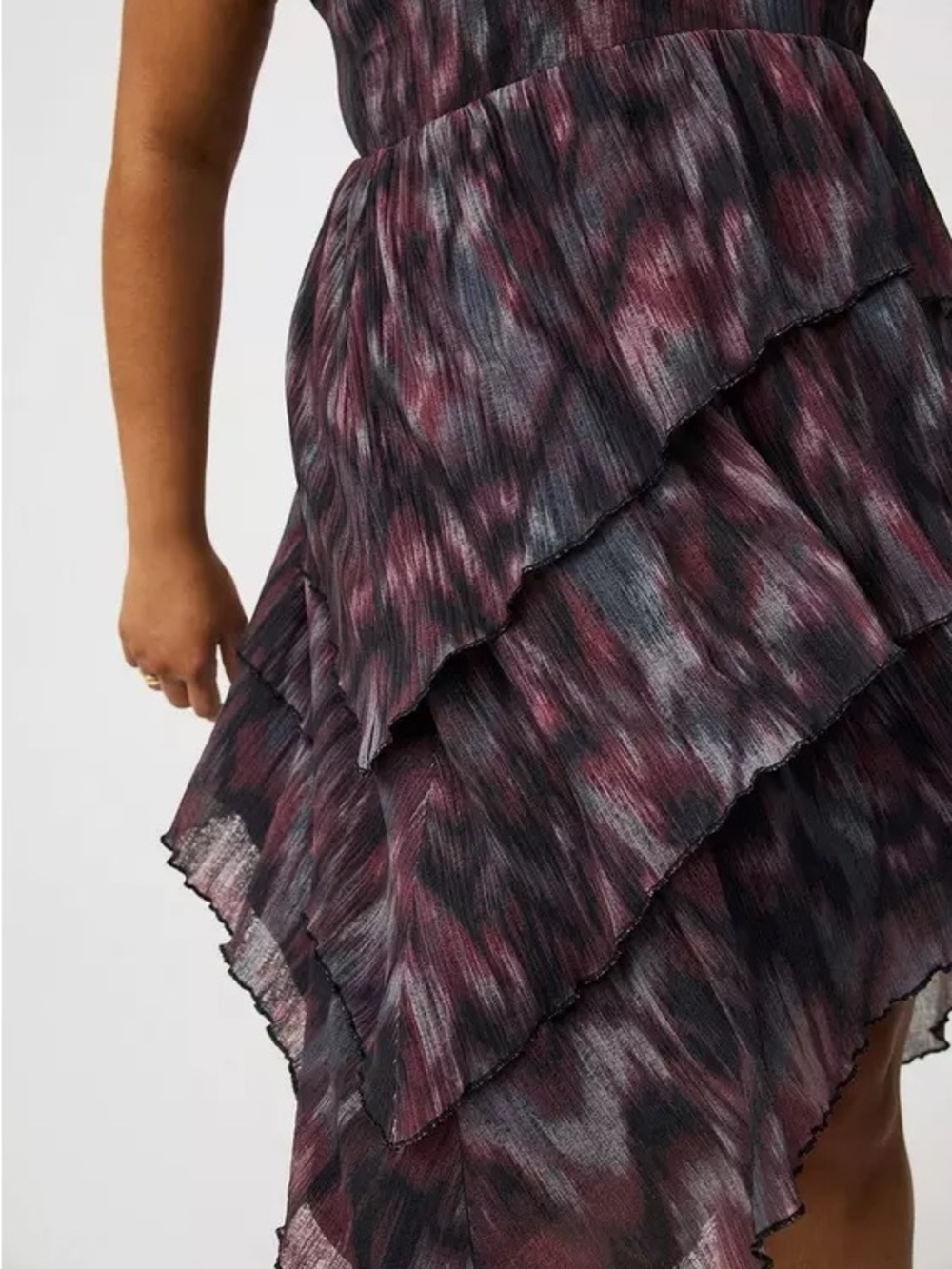 NWT Torrid Black Marble Print Tiered Cami Mini Dress Flowy Gauze Plus 3 22/24 - Picture 6 of 6